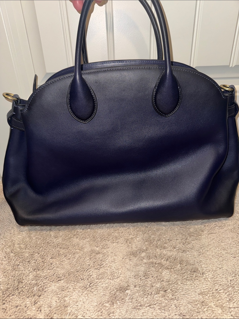 Coach Navy Leather Satchel - Picture 2 of 15